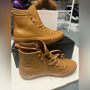 Converse Caramel Faux Leather Hi top Sneaker